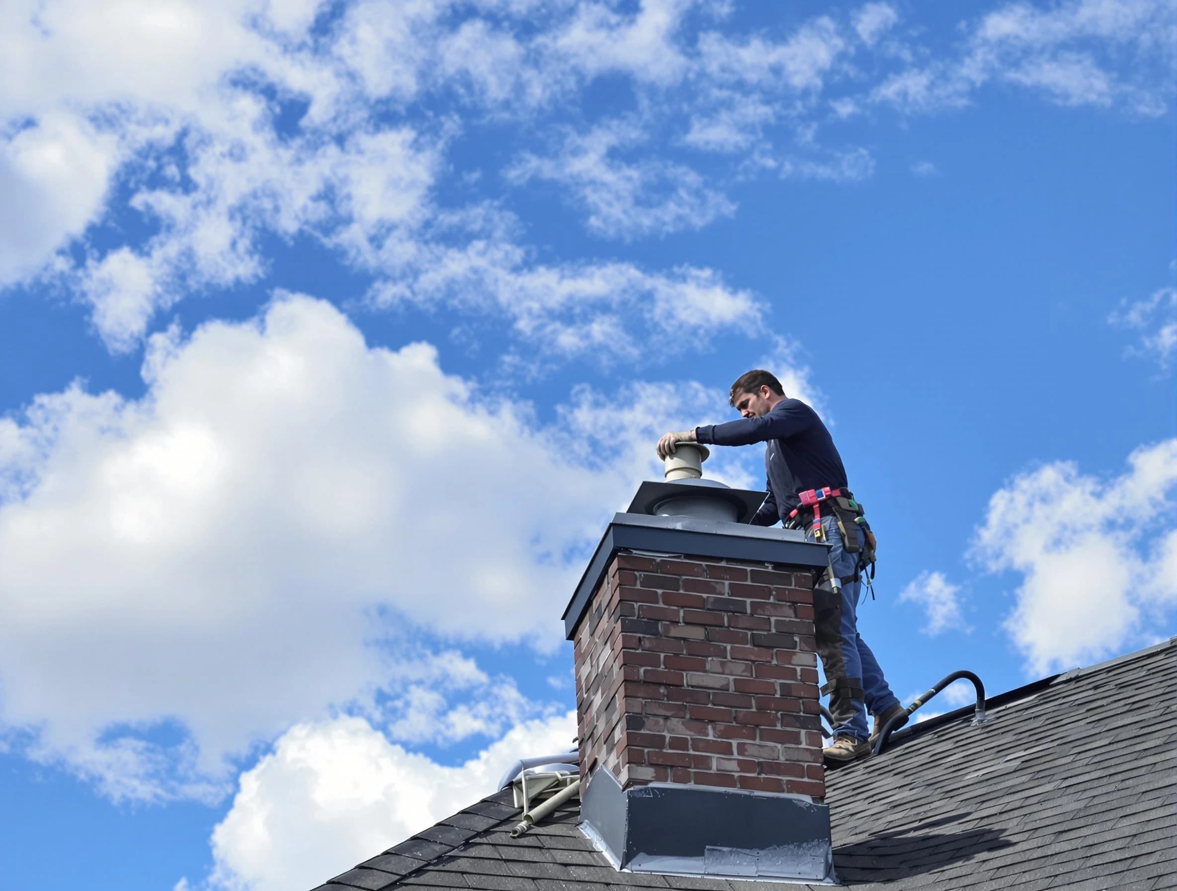 Pemberton Chimney Sweep installing a sturdy chimney cap in Pemberton, NJ