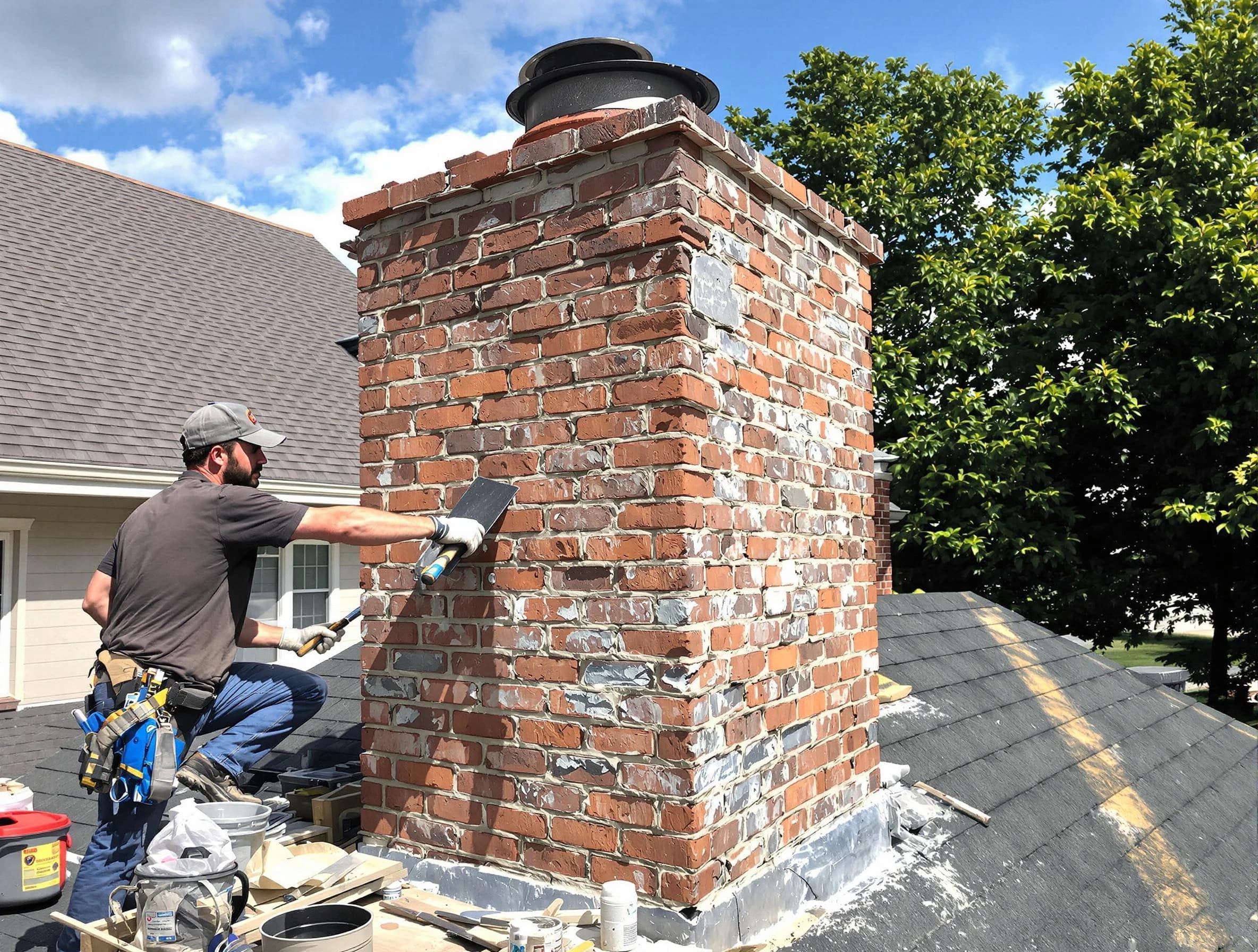 Completed chimney rebuild by Pemberton Chimney Sweep in Pemberton, NJ