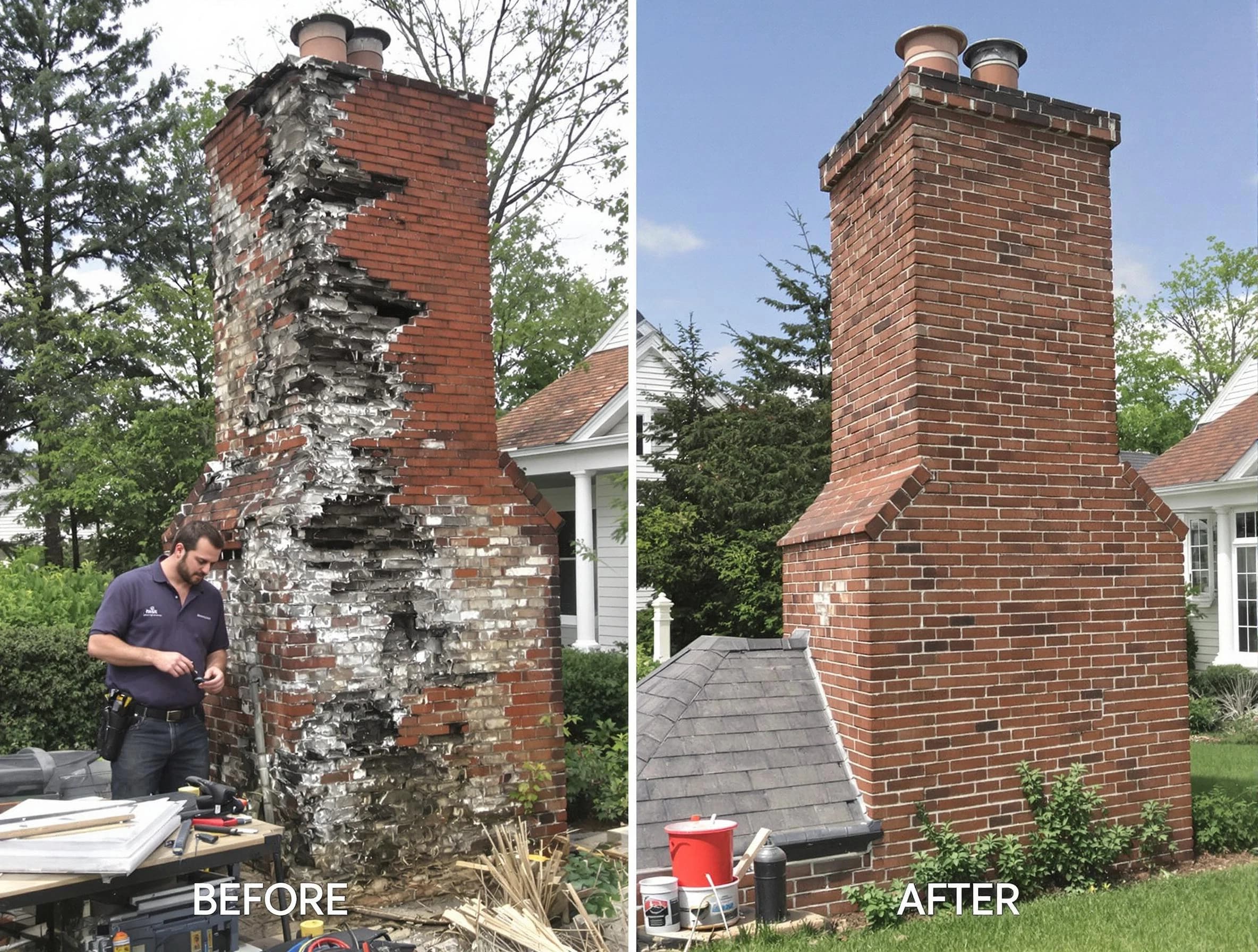 Pemberton Chimney Sweep performing a full chimney restoration in Pemberton, NJ