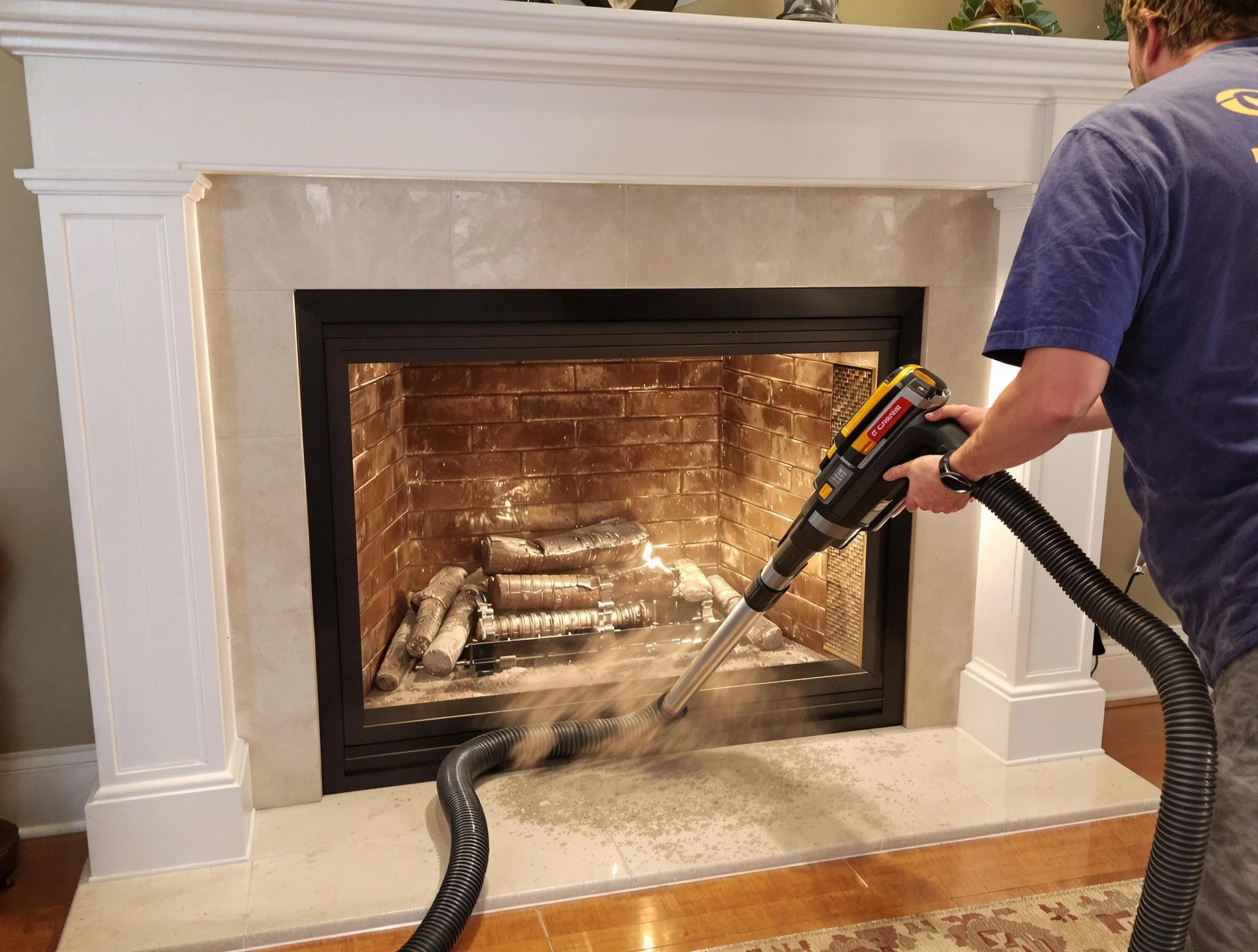 Fireplace cleaning performed by Pemberton Chimney Sweep in Pemberton, NJ