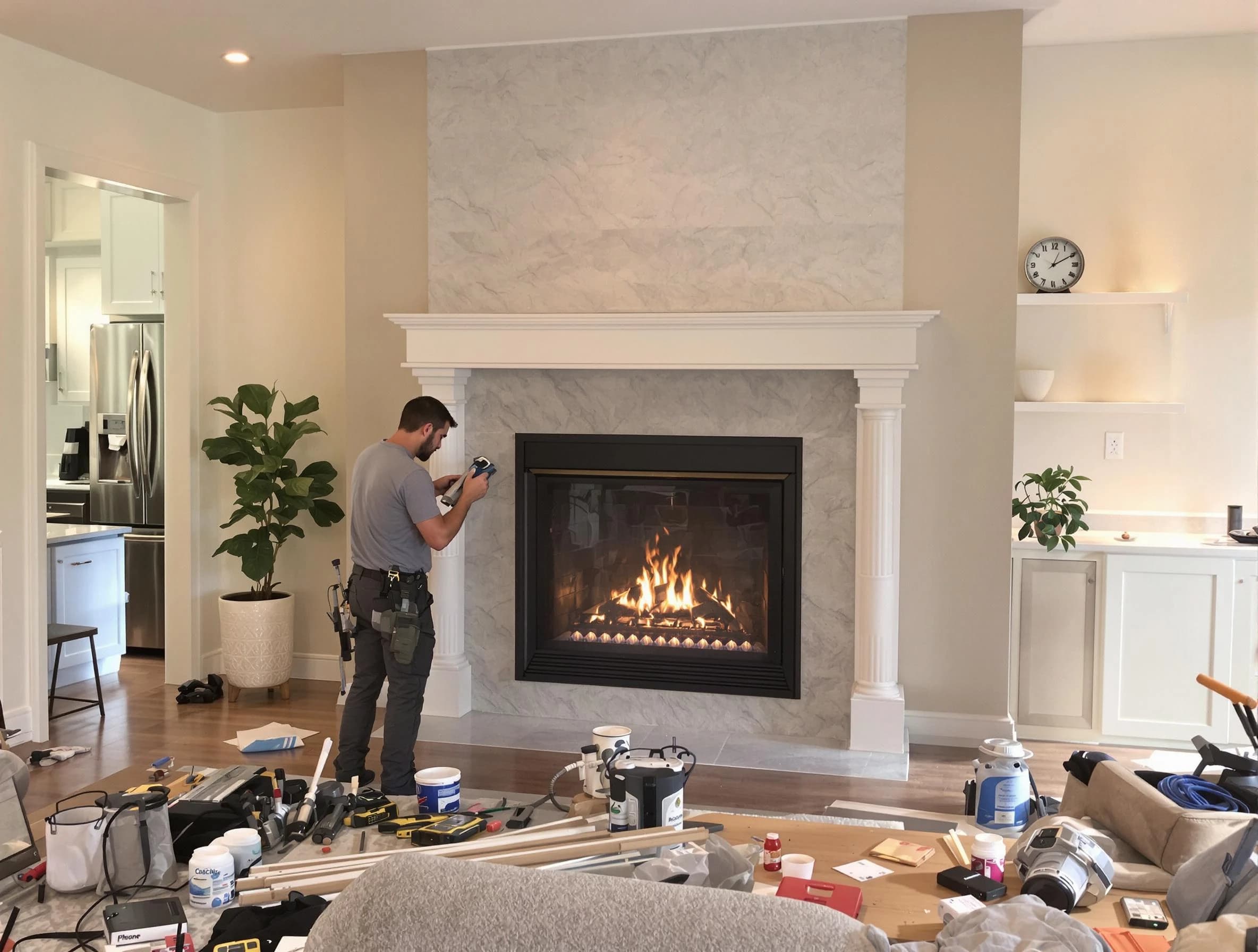 Newly installed fireplace by Pemberton Chimney Sweep in Pemberton, NJ