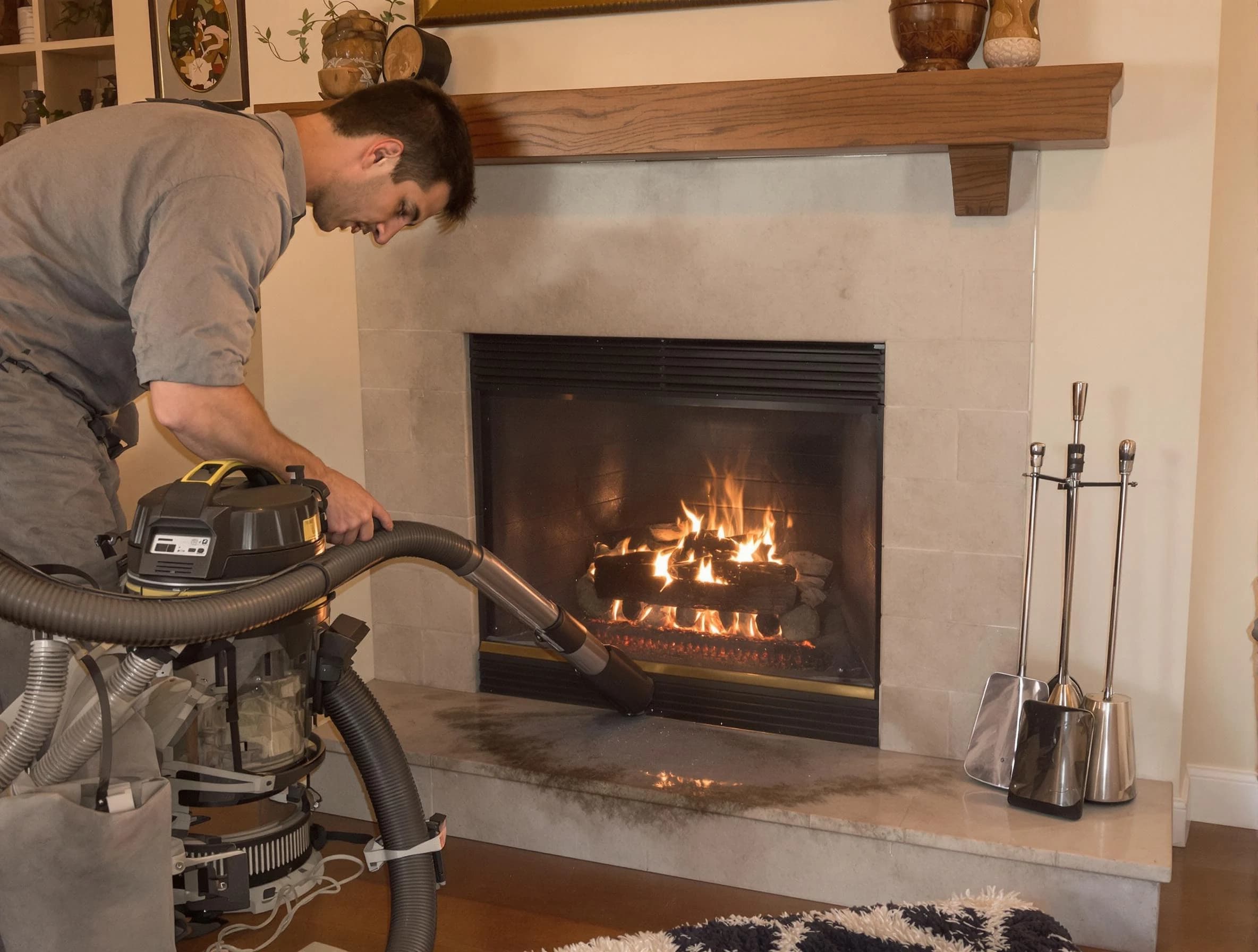 Routine fireplace upkeep by Pemberton Chimney Sweep in Pemberton, NJ