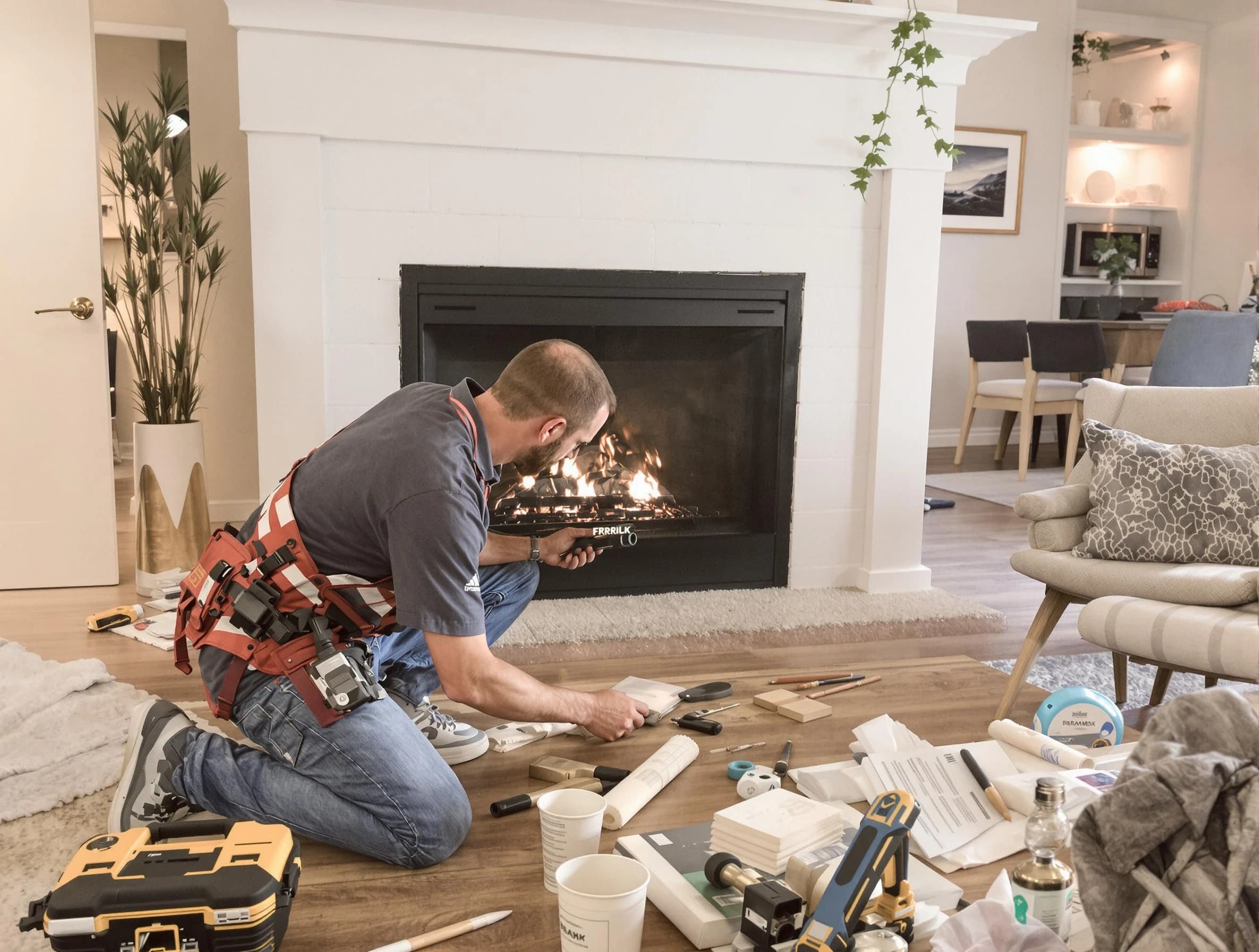 Pemberton Chimney Sweep performing fireplace repair in Pemberton, NJ