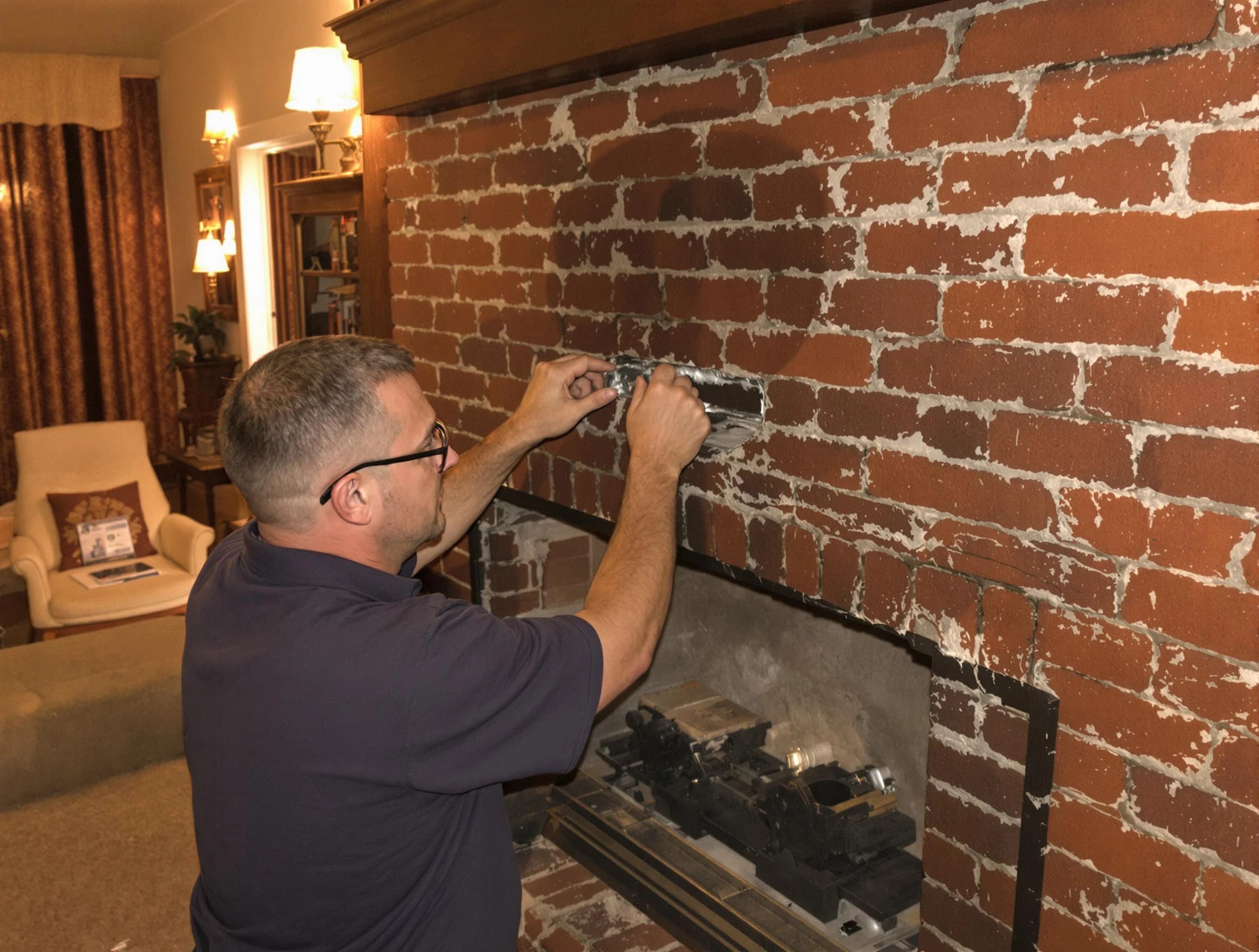 Pemberton Chimney Sweep expert fixing a fireplace in Pemberton, NJ